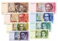 BANKNOTY NIEMCY DBR / RFN 1990 - 5 - 1000 MAREK -8 SZTUK- KOPIE - M01