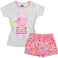 Letné PYŽAMO KRÁTKY RUKÁV bavlnené pre dievčatko Peppa Pig 116