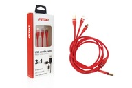 USB kábel 3v1 Lightning USB-C micro USB 1,2 m 3,1 A UC-7 AMIO -02178
