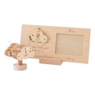 Ramka na zdjęcie Sonogram Kreatywna zabawa Drewniany kamień milowy dla dziecka na prezent dla noworodka