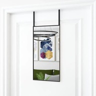 Lustro na drzwi czarne 30x60 cm szkło i aluminium
