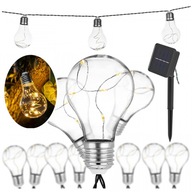 NAPELEMES KERTI FÜZÉR NAPELEMES IZZÓK ERKÉLY TERASZ 10 izzó 5m