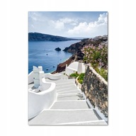Obraz na tvrdenom skle - Dekorácia steny - Santorini Grécko 70x100