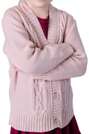 Dievčenský rozopínateľný sveter ružový 104