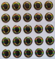 3D ОЧІ 8 мм REALISTIC GOLD 10 шт