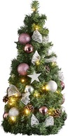 Švédsky vianočný stromček zdobený LED diódami na batérie