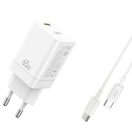 XO Ładowarka sieciowa CE10 PD 65W 1xUSB-C BIAŁA + KABEL USB-C/USB-C