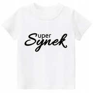 KOSZULKA z nadrukiem tshirt Super Synek r. 98