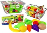 Kovový nákupný košík so zeleninou a ovocím