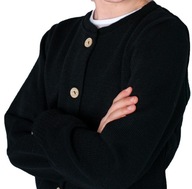 Čierny rozopínateľný sveter pre dievčatko 122