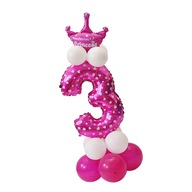 Balon w kształcie cyfry + balon + 15 sztuk balonów lateksowych +2, numer 3