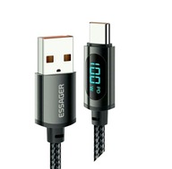 Essager 7A kabel 1m. USB A do C 100W szybki przewód USB-C LCD, wyświetlacz