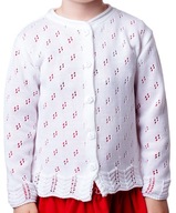 Dievčenský rozopínateľný sveter biely veľ. 62