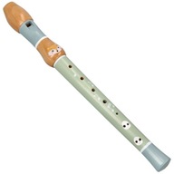 Drewniany flet z liskiem instrument dla dzieci