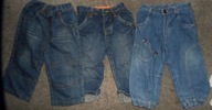3szt.ddžínsy džínsy nohavice Mothercare, ladybir9-12m