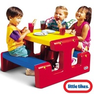 LITTLE TIKES STÓŁ STOLIK PIKNIKOWY CZERWONO ŻÓŁTO NIEBIESKI