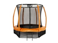 Záhradná trampolína Jumpi 252cm/8FT Maxy Comfort Plus Oranžová S Interiérom