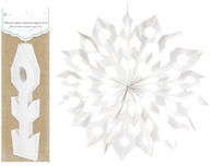 Papierová dekorácia prívesok snehová vločka