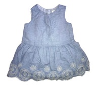 Błękitna sukienka bawełniana baby GAP 12-18m 80-86