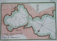 1764 oryginał rzadka MAPA MORSKA GRECJA ATENY port zatoka CIEKAWA