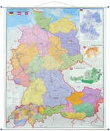 Niemcy Austria Szwajcaria mapa ścienna kody pocztowe 1:900 000