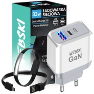 SZYBKA ŁADOWARKA 2XUSB TYPC QUICK CHARGE3.0 Power Delivery 33W GaN Podwójna