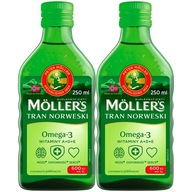 Tran norweski Mollers Gold Omega-3 Jabłkowy suplement na odporność 500ml