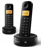 Telefon stacjonarny PHILIPS D1351B DUO INTERKOM 2x