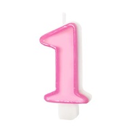 Świeczka Na Tort Różowa Cyfra 1 Urodziny Roczek