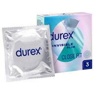 DUREX prezerwatywy Invisible Close Fit 3 cienkie