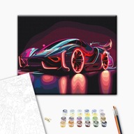 Męskie Obraz Malowanie Po Numerach Neonowy samochód