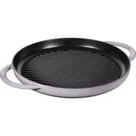 Staub Okrągła patelnia żeliwna grillowa z dwoma uchwytami 30 cm, grafitowy