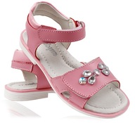 Ružové sandále so zirkónmi kožené profilované suché zipsy 31