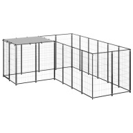 FIONSHOP - 262848492 Psí kotec černý 4,84 m² ocel