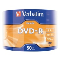 Płyta Verbatim DVD-R 4,7 GB 50 szt. Spindle 43791