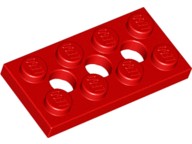 Lego 3709b plytka 2x4 otwory czerwony / Red 1 szt N