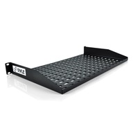 RACK polc Eco fix fekete 19" 1U Szerverterem Szerver polc