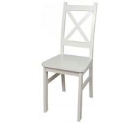Krzesło Bukowe Krzyżak Białe Drewniane