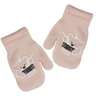 Dziecięce jednopalczaste zimowe rękawiczki dla dziewczynki ze sznurkiem 12
