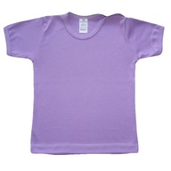 Bluzka krótki rękaw 110 gładka bawełna cała FIOLETOWA T-shirt dziecięcy