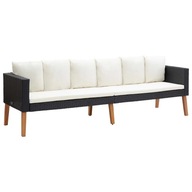 3-osobowa sofa ogrodowa z poduszkami, rattan PE, c