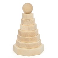 Tarnawa tradičná hračka montessori veža z drevených kociek prírodná