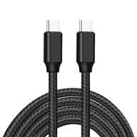 Kabel USB C / USB C 1m PD 3.0 FAST 3,1A 60W ALU Przewód Nylon Oplot Czarny