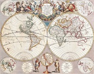 Obraz na plátne stará mapa sveta 60x40 veľa vz.3