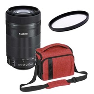 Canon EF-S 55-250mm IS STM + FILTR UV + Torba