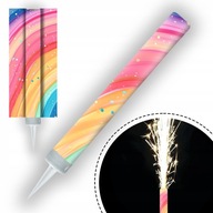 TORTASZÖKŐKÚT SZIVÁRVÁNY SZÍNES SZÜLINAPI RACA GYERTYA 12cm