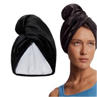 GLOV Dwustronny, satynowy turban do włosów Black