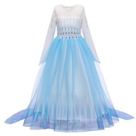 Strój sukienka Elsa Kraina Lodu 2 biała Frozen 146