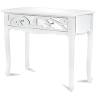 Konzola nástenný stolík drevený biely glamour