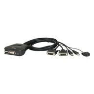 2-portowy przewodowy przełącznik KVM USB DVI firmy Aten z funkcją zdalnego